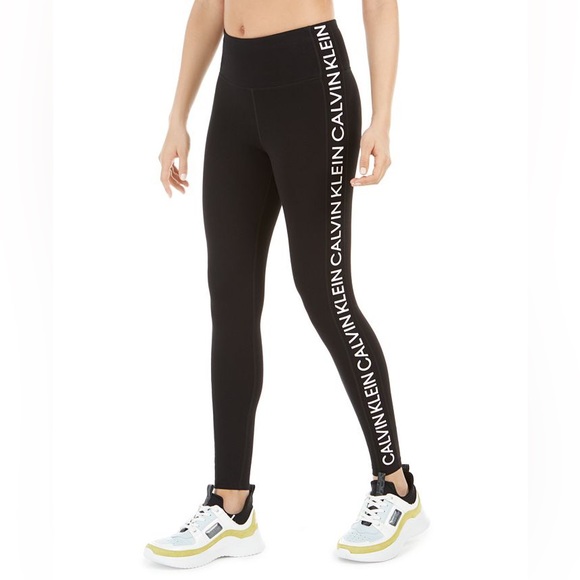 CALVIN KLEIN Performance Activewear Leggings / Yoga Pants (Black and White) - Picture 1 of 5